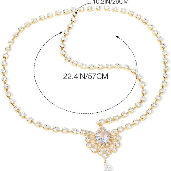 Head Chain Jewelry Crystal Boho Gold Headpiece 1920 Wedding Hair Accessories for - Picture 2 of 7